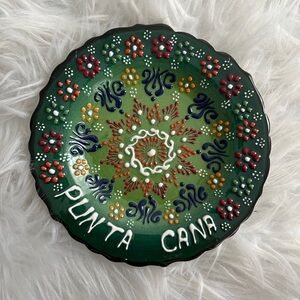 Decorative Punta Cana Plate - Green and Multicolor